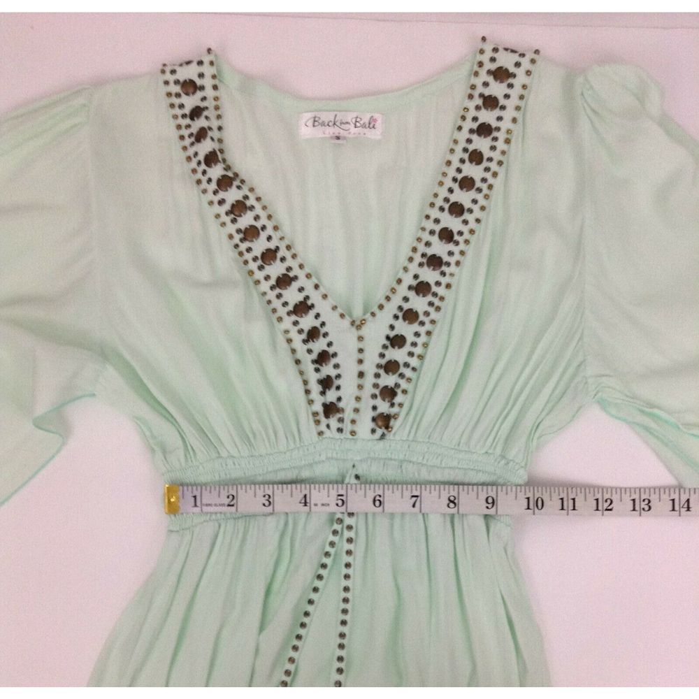 Back From Bali Women's Bathing Suit Cover with Beaded Deep V Neck Size S -XS - Picture 10 of 10